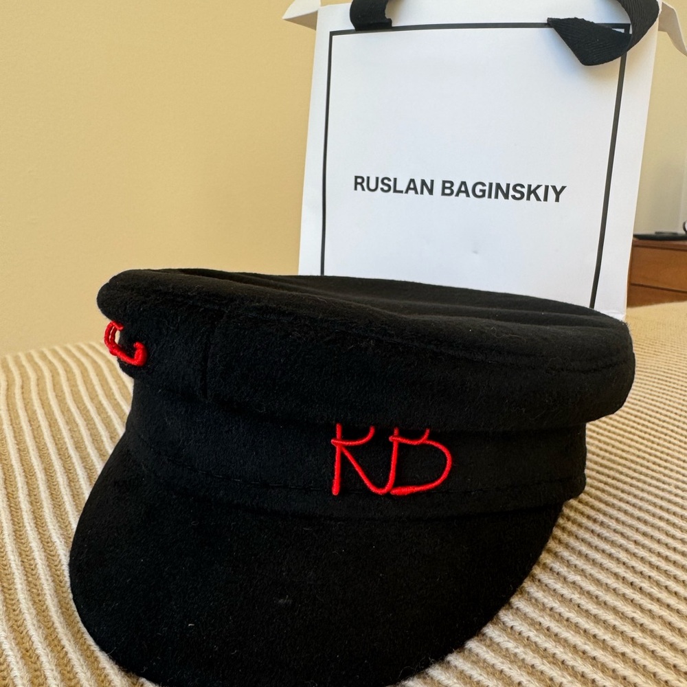 Ruslan Baginskiy Black Baker Cap with Red Embroidery